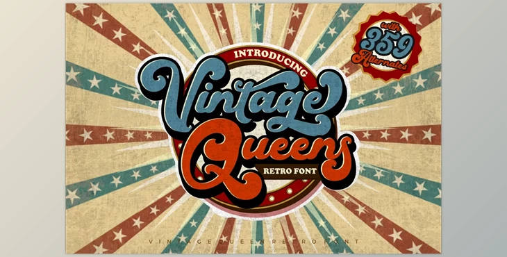 Download Vintage Queens - Retro Bold Script Font