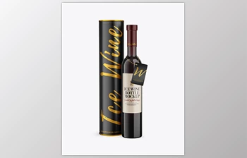 Download Antique Green Glass Red <span class='badge badge-warning'>Wine</span> Bottle With Tube Mockup 79213 TIF