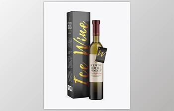 Download Antique Green Glass White Wine Bottle With <span class='badge badge-warning'>Box</span> <span class='badge badge-warning'>Mockup</span> 79252