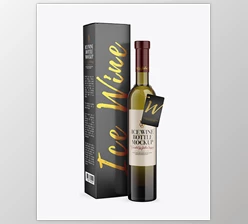 Download Antique Green Glass White Wine Bottle With Box Mockup 79252
